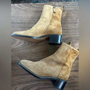 Everlane Suede Ankle City Boots in Tan Camel